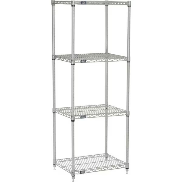 5 Tier Silver Epoxy Wire Shelving Starter Unit, 30W x 18D x 63H, Nexel, Mfr#: 18306EP5